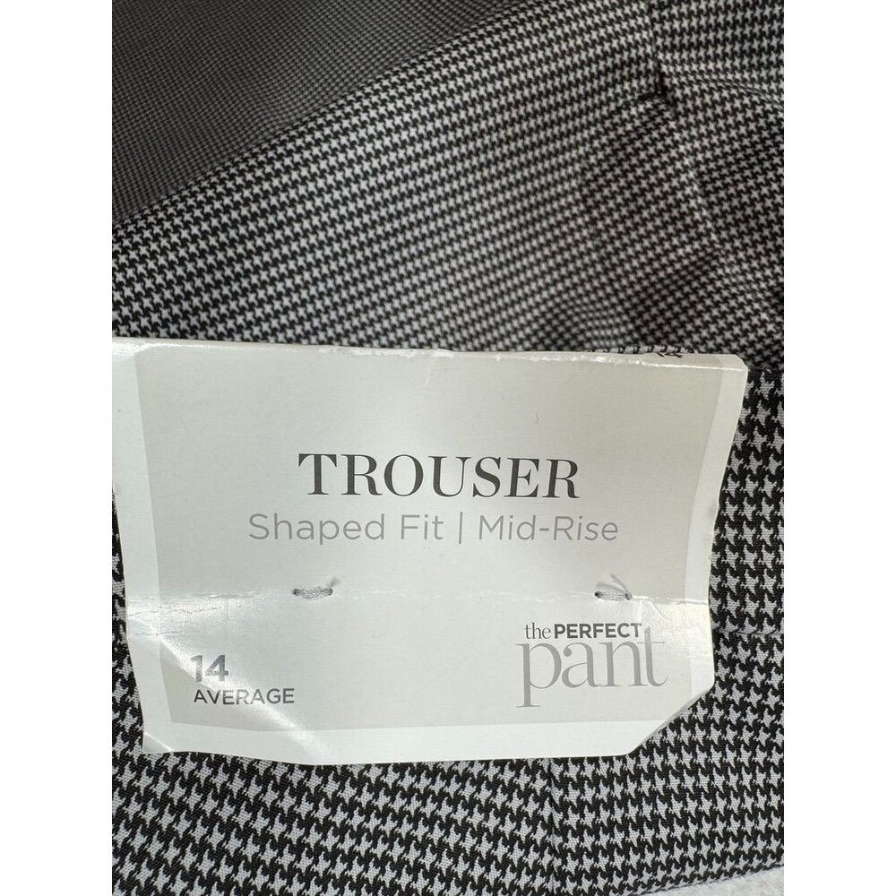 Christopher & Banks The Perfect Pant Mid Rise Houndstooth Trousers Womens 14 Avg - Picture 6 of 9